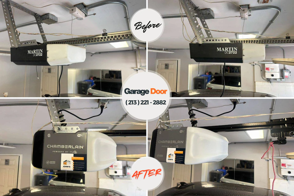 Before and after: garage door repair St. Paul, MN